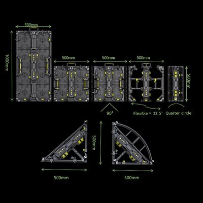 Bom preço Tela LED Flexível para Aluguel Outdoor 500x1000mm 500x500mm Painéis de Vídeo LED Modulares on-line